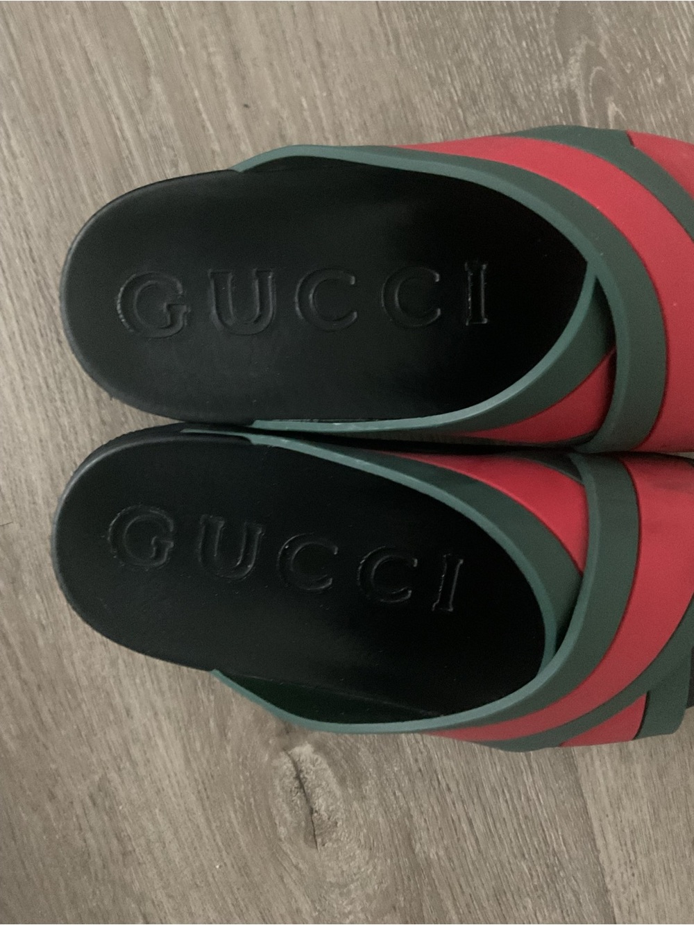 Cross Webbed Gucci Slides - Picture 2 of 2